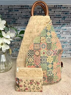 Portugal cork backpack and wallet